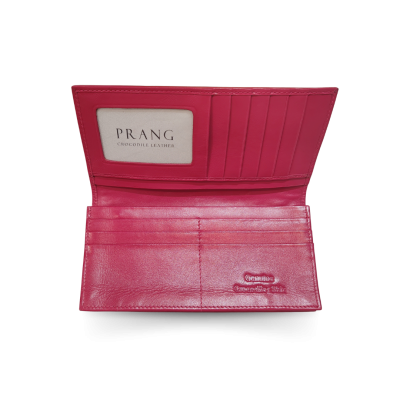 CW22S-M-AY : CROCODILE BELLY LEATHER LONG BI-FOLD WALLET