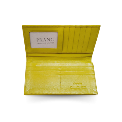 CW22S-M-AY : CROCODILE BELLY LEATHER LONG BI-FOLD WALLET