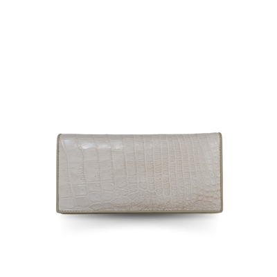 CROCODILE BELLY LEATHER LONG BI-FOLD WALLET : CW22SMY