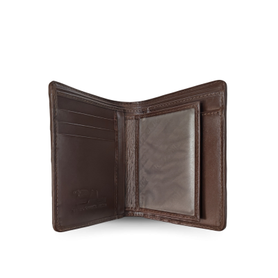 CROCODILE BELLY LEATHER SHORT BI-FOLD VERTICAL WALLET : CW22SSHKAY