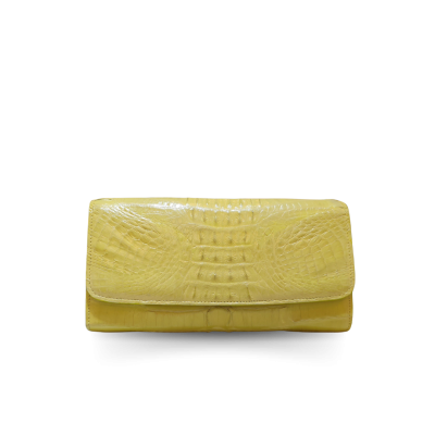 CROCODILE BACK-TAIL LEATHER LONG TRI-FOLD WALLET : CW33BTMMX