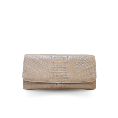 CROCODILE BACK-TAIL LEATHER LONG TRI-FOLD WALLET : CW33BTMMX