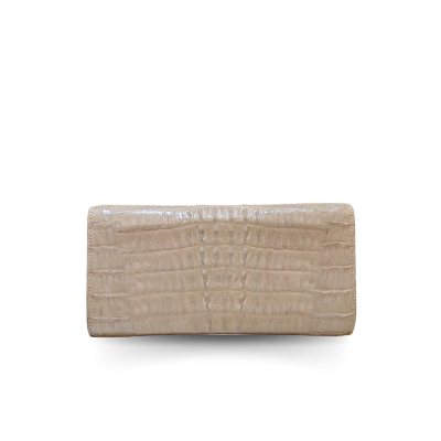 CROCODILE BACK-TAIL LEATHER LONG TRI-FOLD WALLET : CW33BTMMX