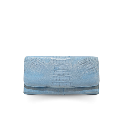 CROCODILE BACK-TAIL LEATHER LONG TRI-FOLD WALLET : CW33BTMMX