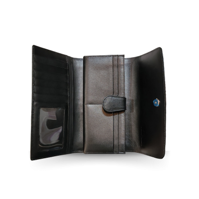 CROCODILE HORNBACK LEATHER LONG TRI-FOLD WALLET : CW33HKM1MX