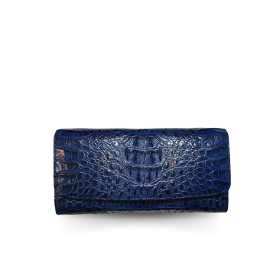CROCODILE HORNBACK LEATHER LONG TRI-FOLD WALLET : CW33HKM1MX