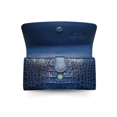 CROCODILE HORNBACK LEATHER LONG TRI-FOLD WALLET : CW33HKM1MX