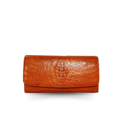 CROCODILE HORNBACK LEATHER LONG TRI-FOLD WALLET : CW33HKM1MX