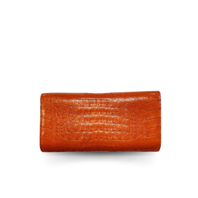CROCODILE HORNBACK LEATHER LONG TRI-FOLD WALLET : CW33HKM1MX