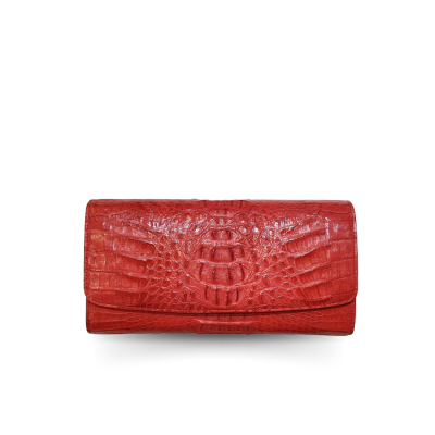 CROCODILE HORNBACK LEATHER LONG TRI-FOLD WALLET : CW33HKM1MX
