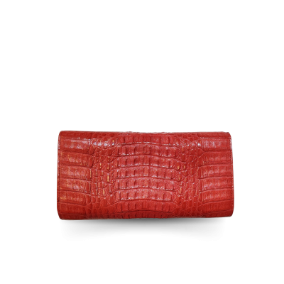 CROCODILE HORNBACK LEATHER LONG TRI-FOLD WALLET : CW33HKM1MX