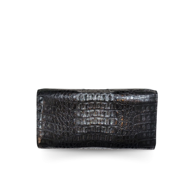 CROCODILE HORNBACK LEATHER LONG TRI-FOLD WALLET : CW33HKMMX