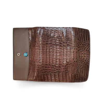 CROCODILE HORNBACK LEATHER LONG TRI-FOLD WALLET : CW33HKMMX