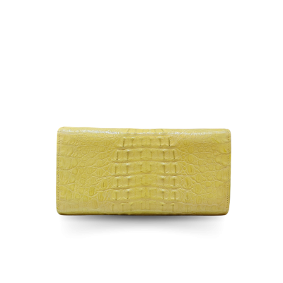 CROCODILE HORNBACK LEATHER LONG TRI-FOLD WALLET : CW33HKMMX