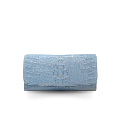 CROCODILE HORNBACK LEATHER LONG TRI-FOLD WALLET : CW33HKMMX