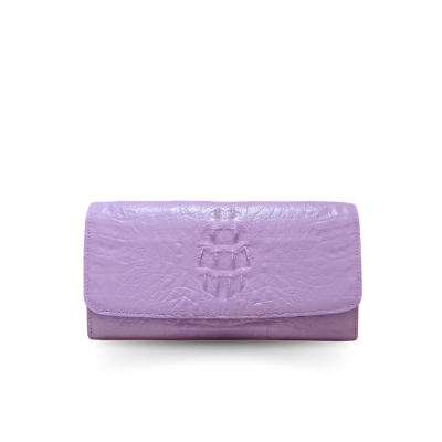 CROCODILE HORNBACK LEATHER LONG TRI-FOLD WALLET : CW33HKMMX