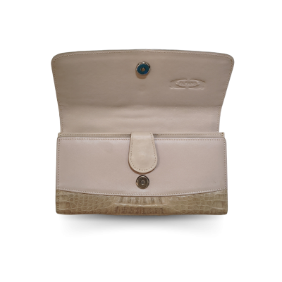 CROCODILE HORNBACK LEATHER LONG TRI-FOLD WALLET : CW33HKMMX
