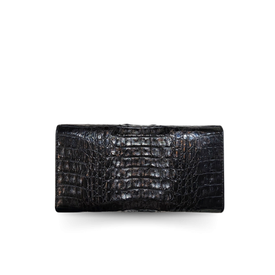 CROCODILE HORNBACK LEATHER LONG TRI-FOLD WALLET : CW33HKMP