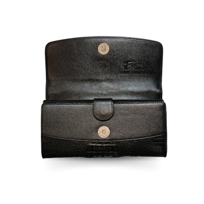 CROCODILE HORNBACK LEATHER LONG TRI-FOLD WALLET : CW33HKMP
