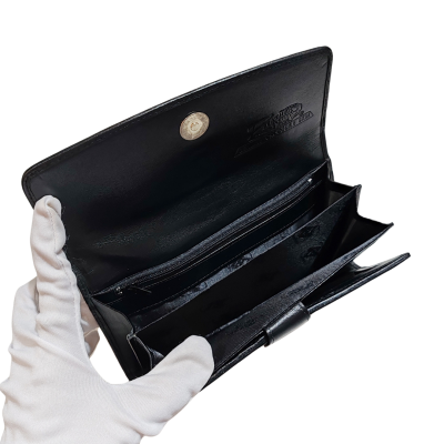 CROCODILE HORNBACK LEATHER LONG TRI-FOLD WALLET : CW33HKMP
