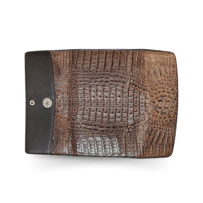 CROCODILE HORNBACK LEATHER LONG TRI-FOLD WALLET : CW33HKMP