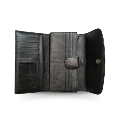 CROCODILE HORNBACK LEATHER LONG TRI-FOLD WALLET : CW33HKMR