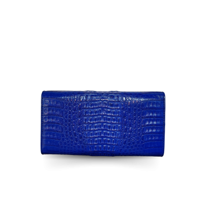 CROCODILE HORNBACK LEATHER LONG TRI-FOLD WALLET : CW33HKMR