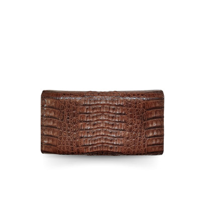 CROCODILE HORNBACK LEATHER LONG TRI-FOLD WALLET : CW33HKMR