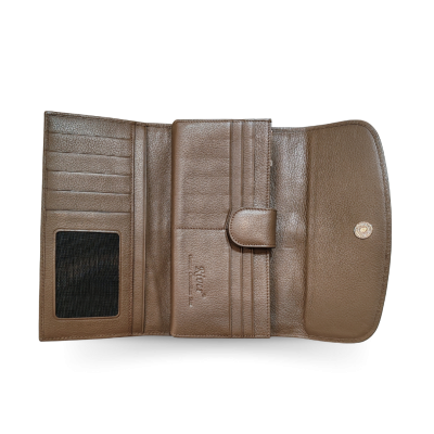 CROCODILE HORNBACK LEATHER LONG TRI-FOLD WALLET : CW33HKMR