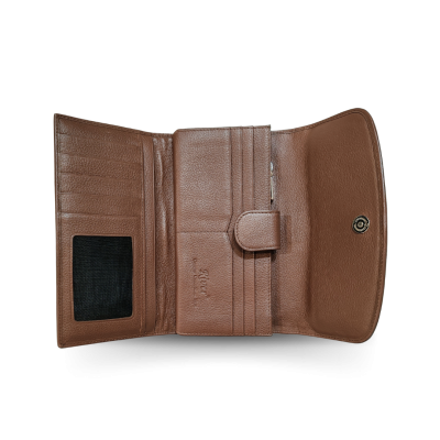 CROCODILE HORNBACK LEATHER LONG TRI-FOLD WALLET : CW33HKMR