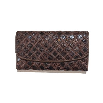 CROCODILE LEATHER LONG TRI-FOLD WALLET : CW33PW03R