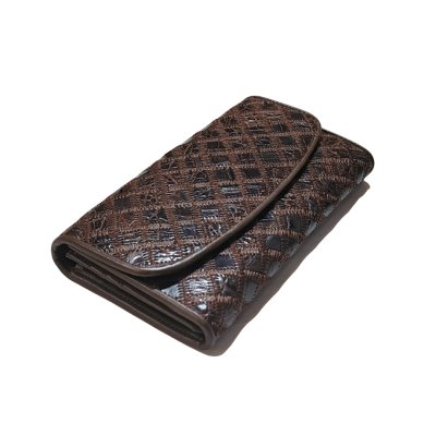 CROCODILE LEATHER LONG TRI-FOLD WALLET : CW33PW03R