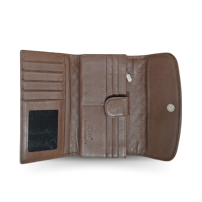 CW33PWMR : CROCODILE LEATHER LONG TRI-FOLD WALLET