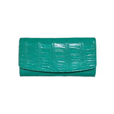 CROCODILE BELLY LEATHER LONG TRI-FOLD WALLET : CW33SM1AY