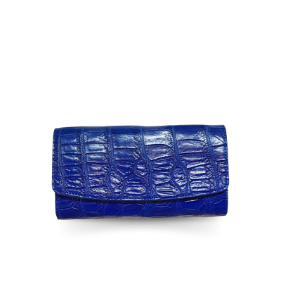 CW33S-M-AY : CROCODILE BELLY LEATHER LONG TRI-FOLD WALLET