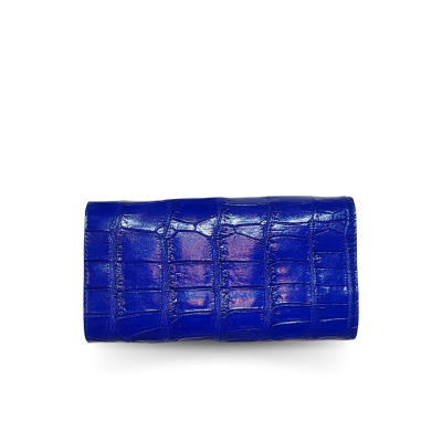 CW33S-M-AY : CROCODILE BELLY LEATHER LONG TRI-FOLD WALLET