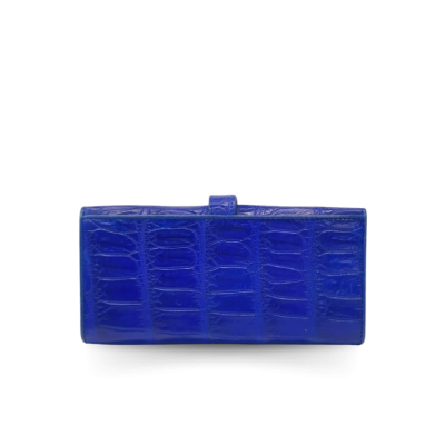 CROCODILE BELLY LEATHER LONG TRI-FOLD WALLET : CW33SMBAY