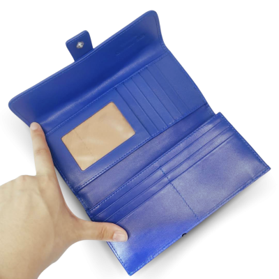 CROCODILE BELLY LEATHER LONG TRI-FOLD WALLET : CW33SMBAY