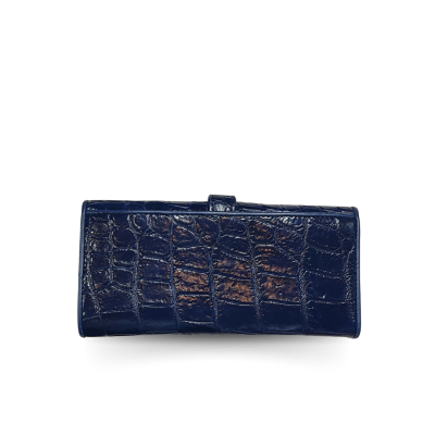 CROCODILE BELLY LEATHER LONG TRI-FOLD WALLET : CW33SMBAY