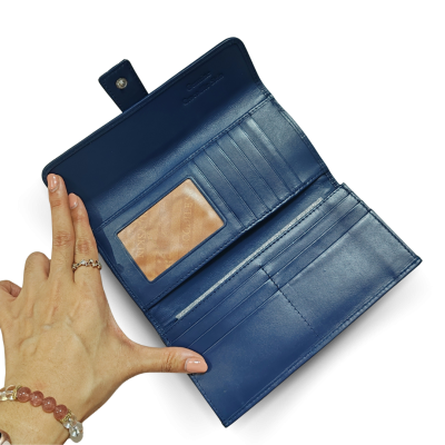 CROCODILE BELLY LEATHER LONG TRI-FOLD WALLET : CW33SMBAY