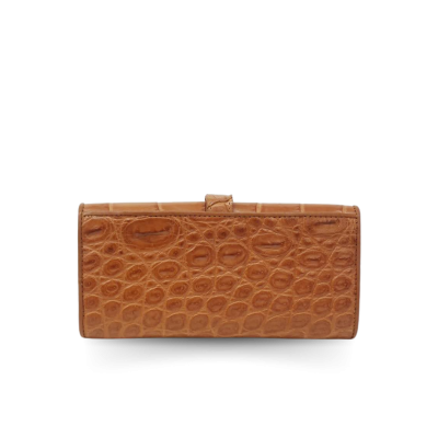 CROCODILE BELLY LEATHER LONG TRI-FOLD WALLET : CW33SMBAY