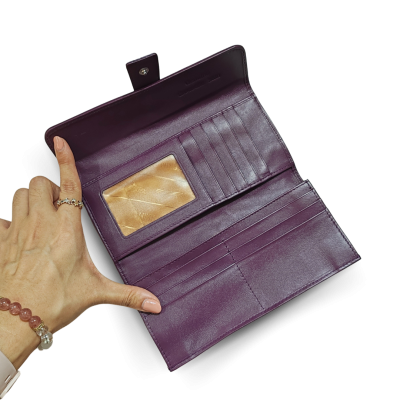 CROCODILE BELLY LEATHER LONG TRI-FOLD WALLET : CW33SMBAY