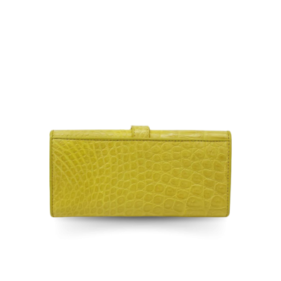 CROCODILE BELLY LEATHER LONG TRI-FOLD WALLET : CW33SMBAY