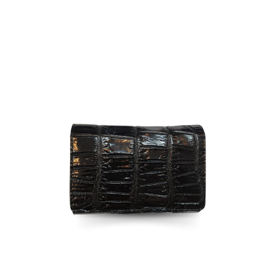 CW33S-S-AY : CROCODILE BELLY LEATHER SHORT TRI-FOLD WALLET