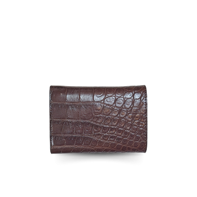 CROCODILE BELLY LEATHER SHORT TRI-FOLD WALLET : CW33SSAY