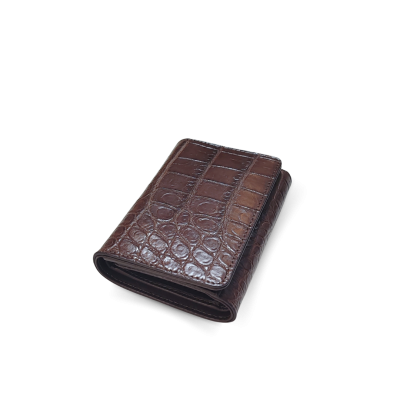 CROCODILE BELLY LEATHER SHORT TRI-FOLD WALLET : CW33SSAY