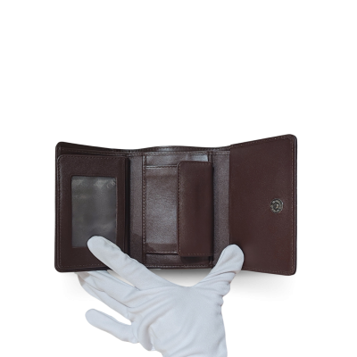 CROCODILE BELLY LEATHER SHORT TRI-FOLD WALLET : CW33SSAY
