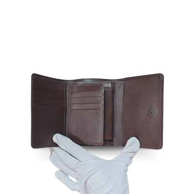 CROCODILE BELLY LEATHER SHORT TRI-FOLD WALLET : CW33SSAY