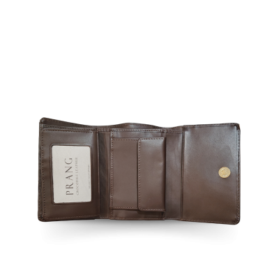 CW33S-S-AY : CROCODILE BELLY LEATHER SHORT TRI-FOLD WALLET