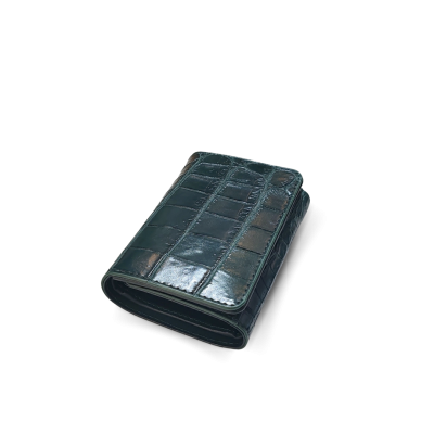 CROCODILE BELLY LEATHER SHORT TRI-FOLD WALLET : CW33SSAY